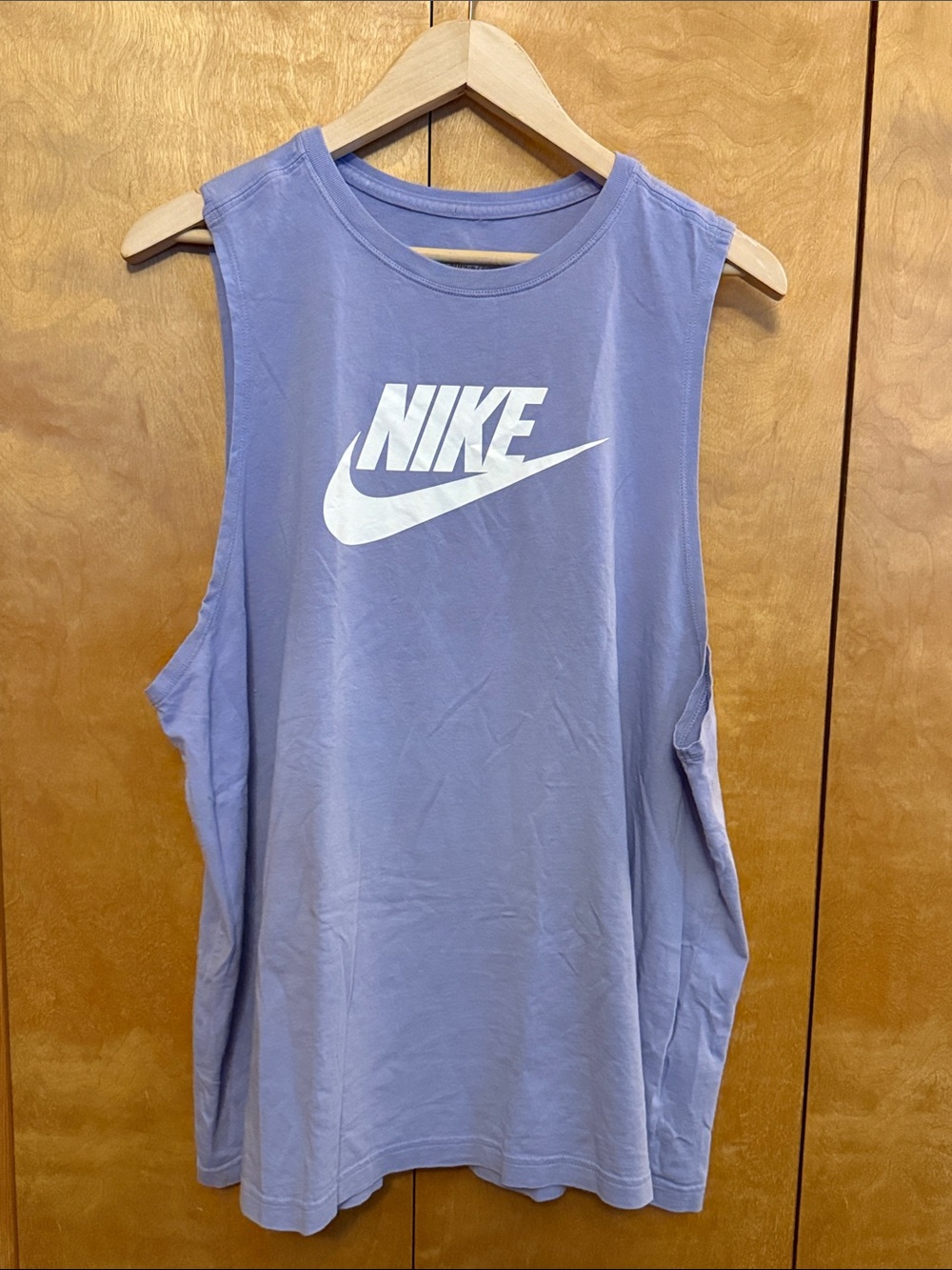Nike Purple Sleeveless Tank with White Logo women size XXL